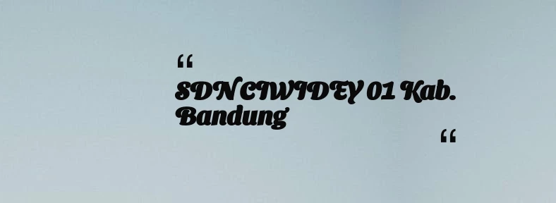 thumbnail for SDN CIWIDEY 01 Kab. Bandung