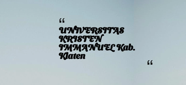 thumbnail for UNIVERSITAS KRISTEN IMMANUEL Kab. Klaten